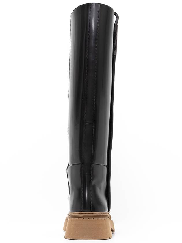 leather long boots black - BRUNELLO CUCINELLI - BALAAN.