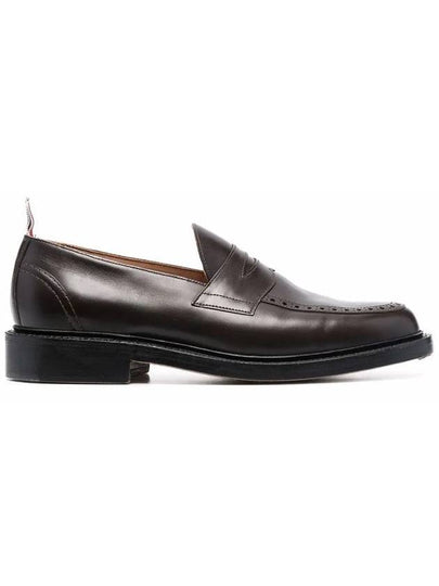 RWB Tab Leather Moccasin Loafers Brown - THOM BROWNE - BALAAN 2