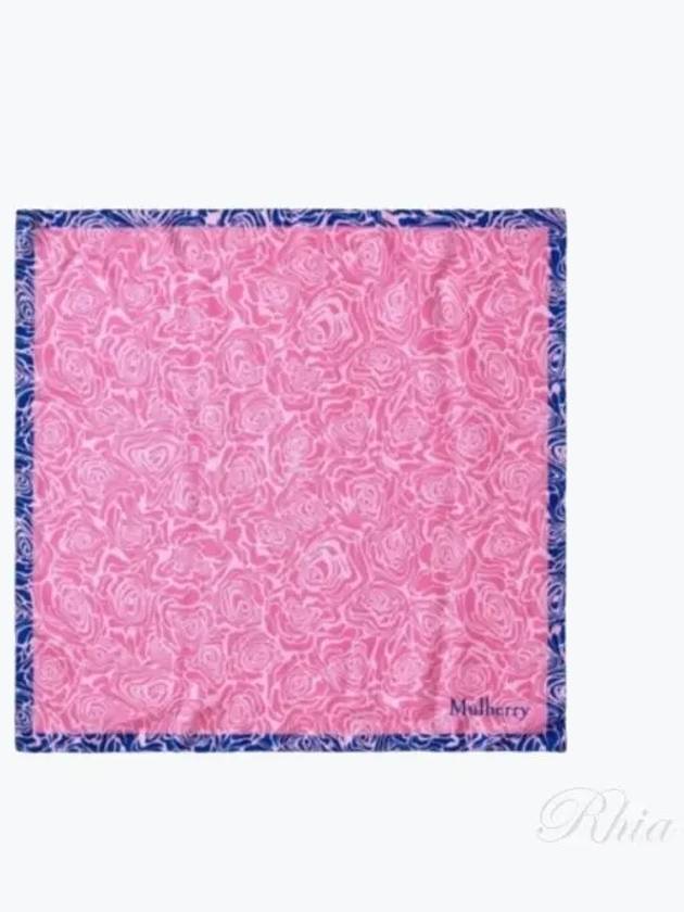 Distorted Rose Square Silk Scarf Pink - MULBERRY - BALAAN 2