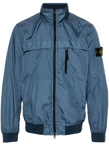 Compass Badge Pleated Windbreaker Dark Blue - STONE ISLAND - BALAAN 1