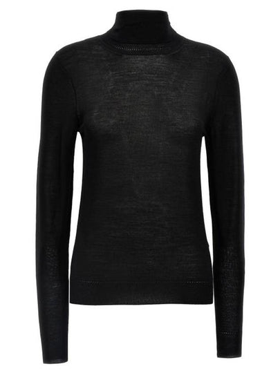 Cassandre Wool Turtle Neck Black - SAINT LAURENT - BALAAN 2