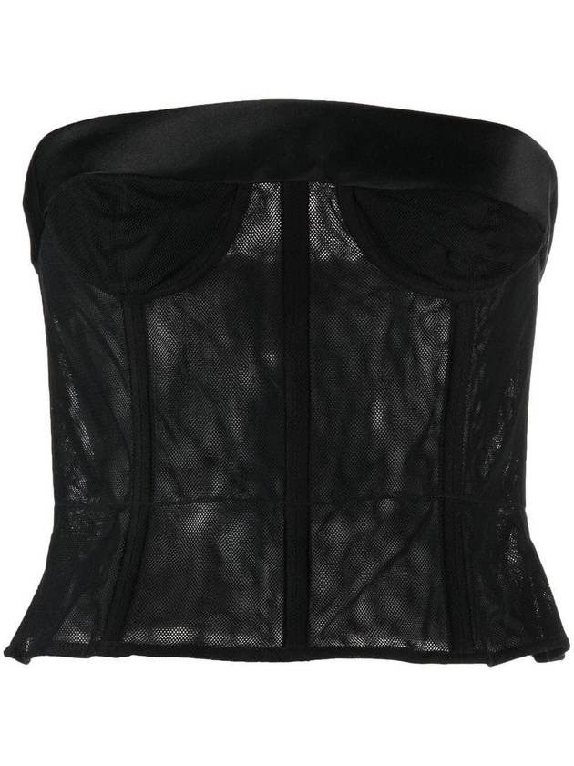 Women's Back Stitch Mesh Corset Black - MAISON MARGIELA - BALAAN 1