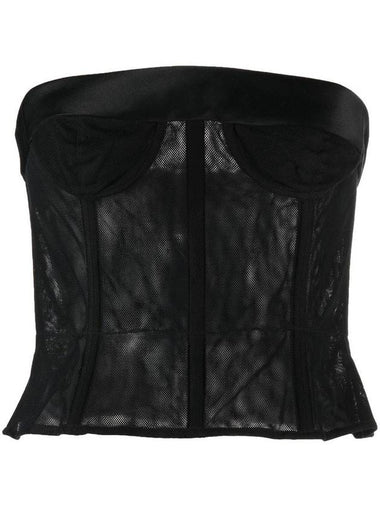 Women's Back Stitch Mesh Corset Black - MAISON MARGIELA - BALAAN 1