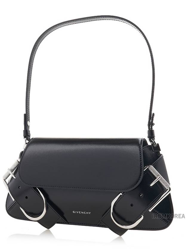 Voyou Flap Leather Shoulder Bag Black - GIVENCHY - BALAAN 3