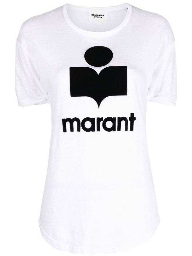 Etoile KOLDI logo linen tshirt TS0004FA A1N09E20WH - ISABEL MARANT - BALAAN 1