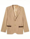 Fluid Drill Formal Web Suit Jacket Beige - GUCCI - BALAAN 2