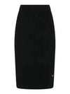 Women's Logo Embroidered Wool Pencil Skirt Black - VIVIENNE WESTWOOD - BALAAN 2