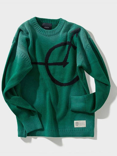 Vintage Washed Signature Round Pullover Green - FFEFF STUDIO - BALAAN 1