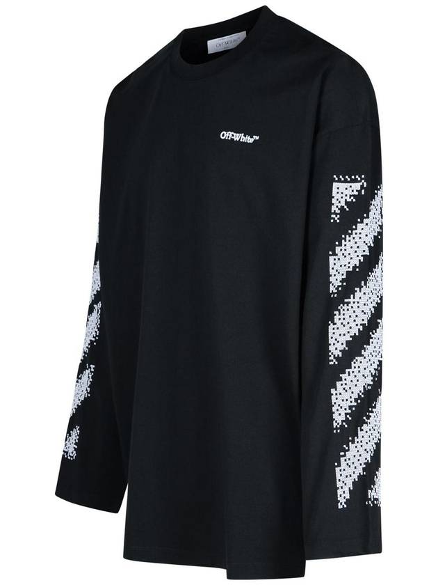 Pixel Diag Wide Long Sleeve T-Shirt Black - OFF WHITE - BALAAN 3