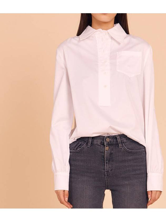 Popover One Pocket Ballerino Blouse White - RS9SEOUL - BALAAN 1