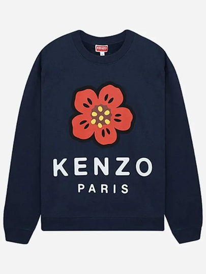 Women's Boke Flower Print Logo Sweatshirt Midnight Blue - KENZO - BALAAN 2