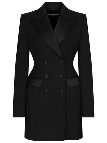 Double breasted tuxedo wool jacket black - DOLCE&GABBANA - BALAAN 1