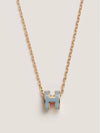 Mini Pop H Pendant Necklace Gold Blue Lin - HERMES - BALAAN 2