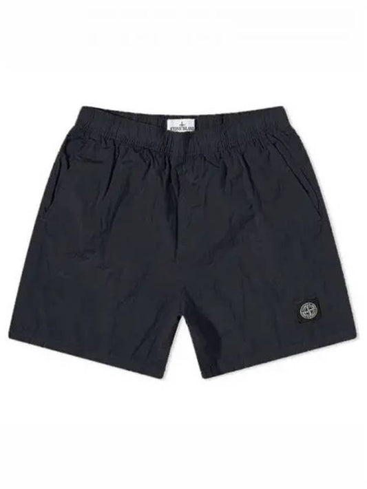 Men's Logo Patch Nylon Swim Shorts Charcoal - STONE ISLAND - BALAAN 2