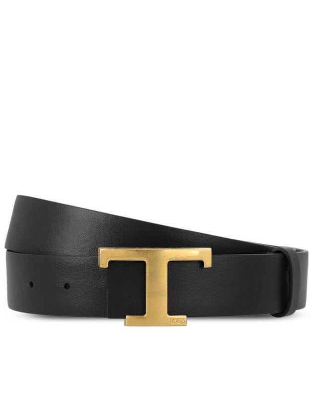 T Timeless Buckle Reversible Leather Belt Black - TOD'S - BALAAN 2