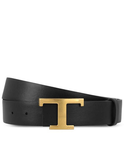 T Timeless Buckle Reversible Leather Belt Black - TOD'S - BALAAN 2