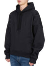 Pleated Drawstring Hoodie Black - VALENTINO - BALAAN 3