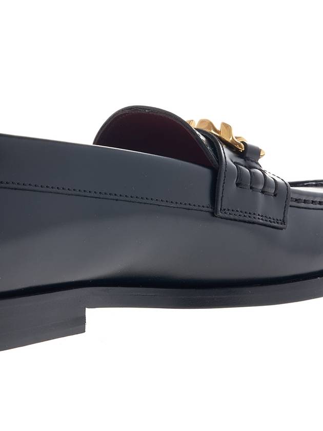 gold chain loafers black - VALENTINO - BALAAN.