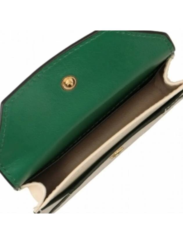 Logo Saffiano Card Wallet Green - MARNI - BALAAN 5