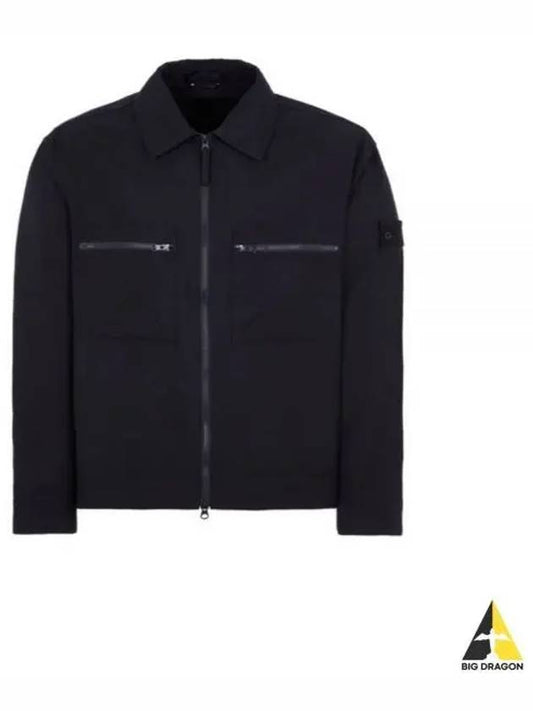 Cotton Canvas Zip-up Jacket Navy - STONE ISLAND - BALAAN 2