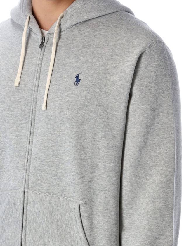 Embroidered Pony Logo Zip Up Hoodie Grey - POLO RALPH LAUREN - BALAAN 4