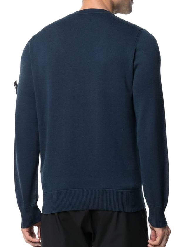 Wappen Patch Cotton Knit Top Navy - STONE ISLAND - BALAAN 4