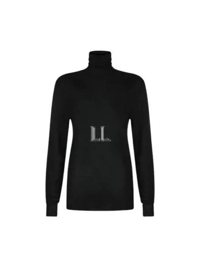 Cassandre Wool Turtle Neck Black - SAINT LAURENT - BALAAN 2