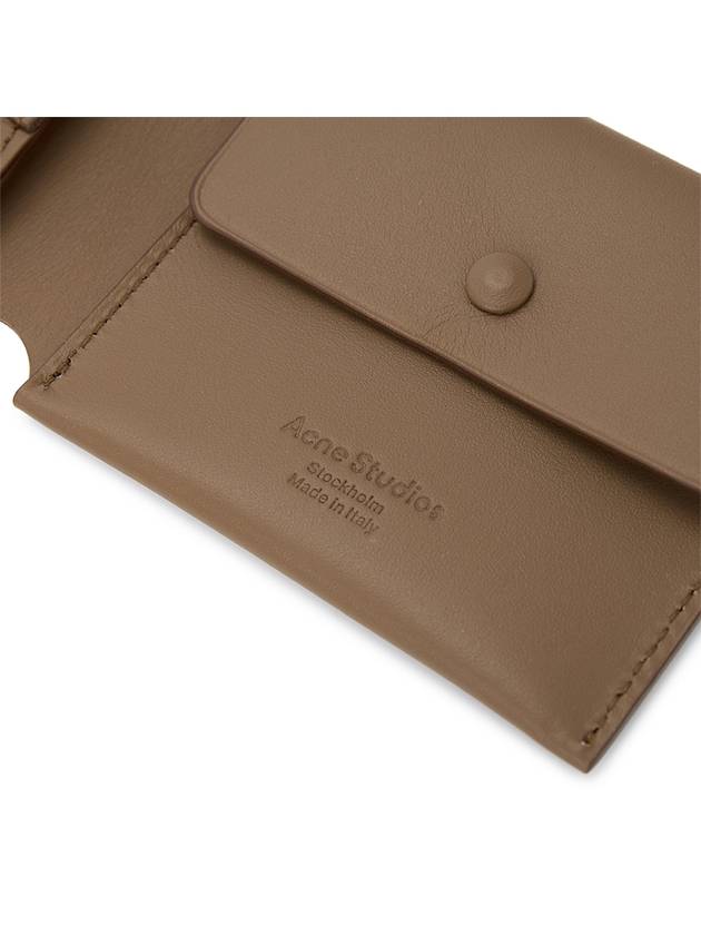 Tri-Fold Logo 3-Fold Card Wallet Camel Brown - ACNE STUDIOS - BALAAN 6