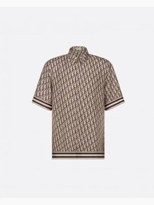 Oblique Short Sleeve Shirt Brown - DIOR - BALAAN 2