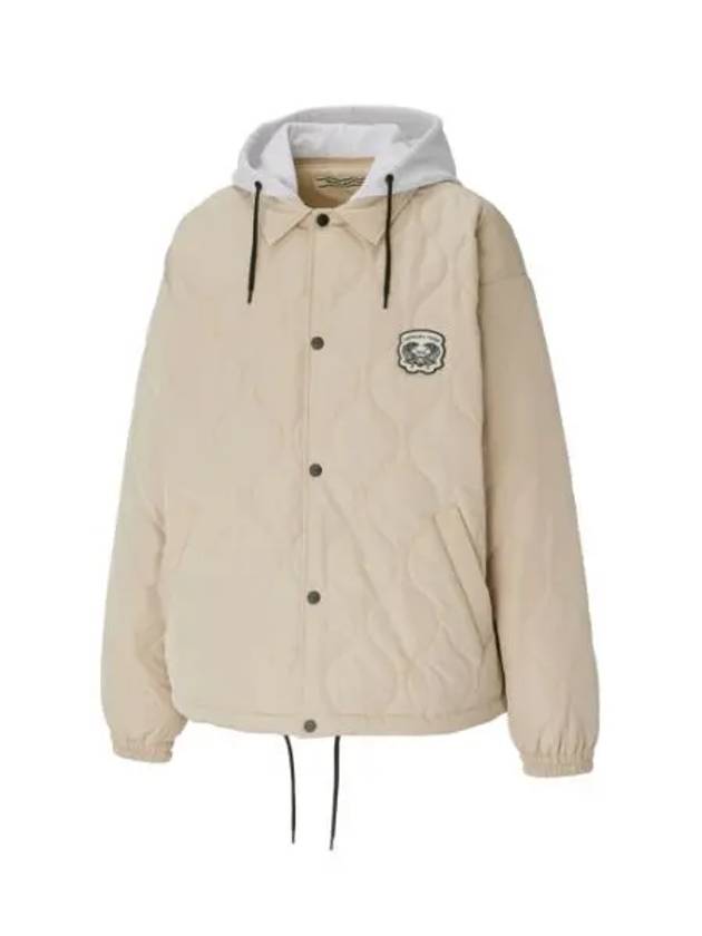 Tiger Patch Hooded Jacket Beige - ONITSUKA TIGER - BALAAN 1