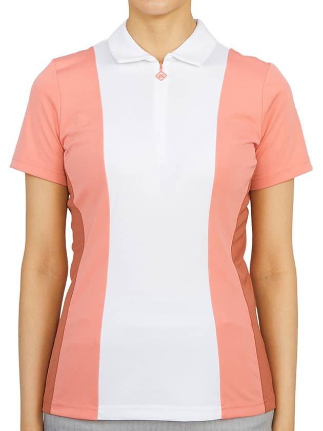 Women's Evelina Golf Polo Shirt Strawberry Ice - J.LINDEBERG - BALAAN 2