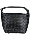 Candy Wallace Interciato Motif Tote Bag Black - BOTTEGA VENETA - BALAAN 3