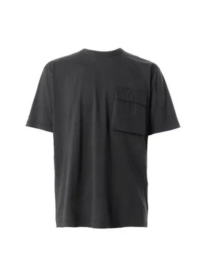 Back Logo Organic Cotton Short Sleeve T Shirt Black - STONE ISLAND - BALAAN 2