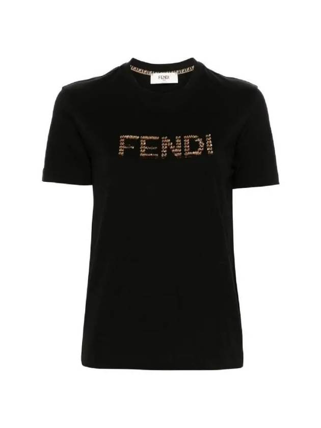 Cotton Short Sleeve T-Shirt Black - FENDI - BALAAN 2