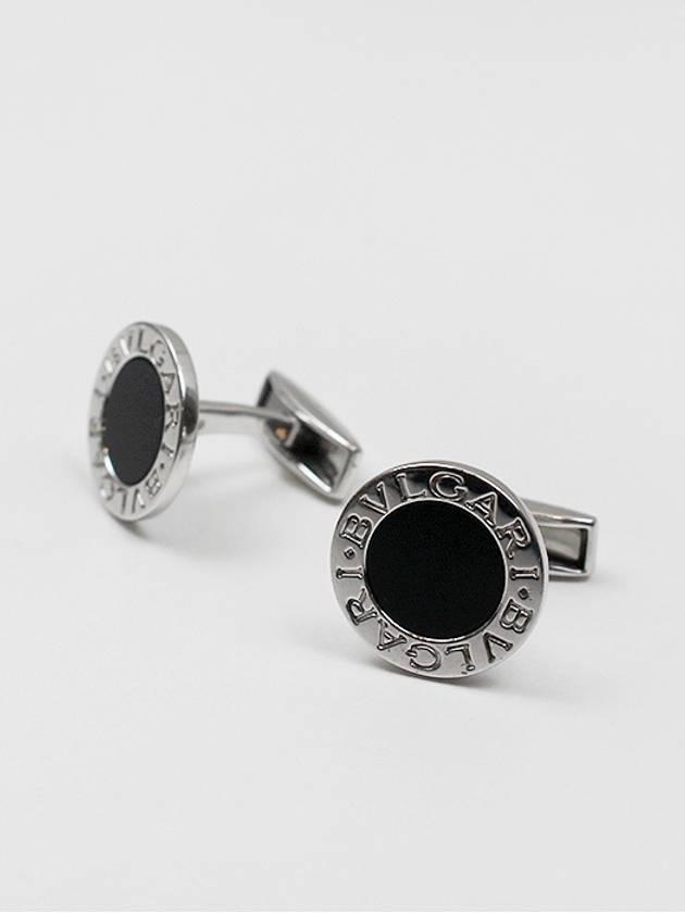 Onyx silver cuff links - BVLGARI - BALAAN 5