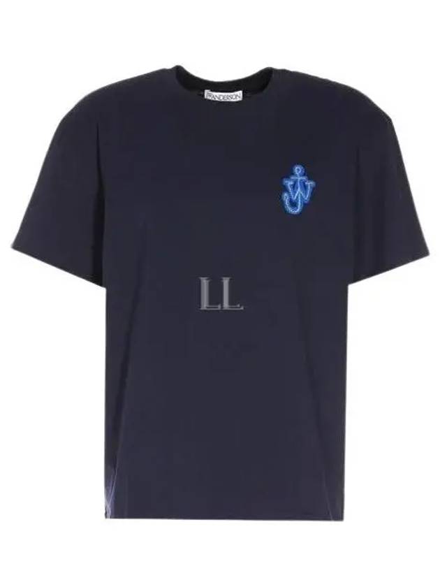 Anchor Patch Cotton Short Sleeve T-Shirt Navy - JW ANDERSON - BALAAN 2