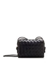 Intrecciato Loop Small Leather Cross Bag Black - BOTTEGA VENETA - BALAAN 2