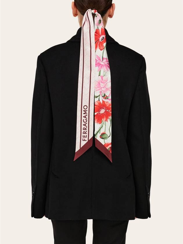 Bouquet Print Mini Scarf Rose - SALVATORE FERRAGAMO - BALAAN 3