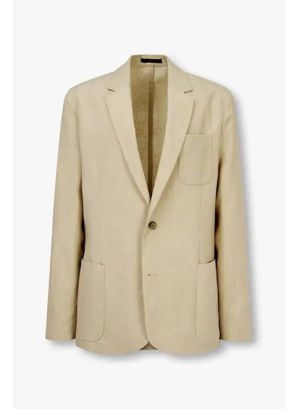 No cheat lapel linen single jacket beige - PAUL SMITH - BALAAN 1