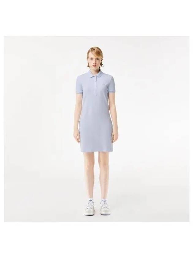 Women s slim fit mini pique polo dress light lavender - LACOSTE - BALAAN 1