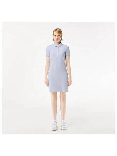 Women s slim fit mini pique polo dress light lavender - LACOSTE - BALAAN 1