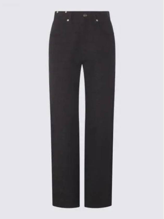 Jacquard Logo Monogram Cotton Straight Pants Dark Blue - FENDI - BALAAN 2