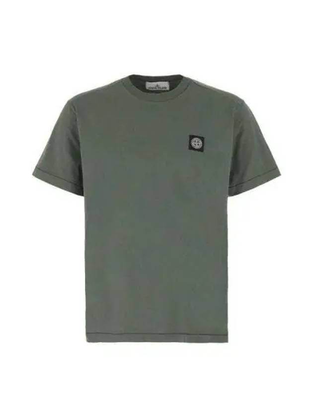 Logo Patch Short Sleeves T-Shirt Green - STONE ISLAND - BALAAN 2