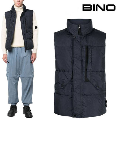 Wappen Patch High Neck Padding Vest Navy - STONE ISLAND - BALAAN 2