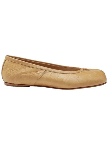 Leather Tabi Ballerina Flat Beige - MAISON MARGIELA - BALAAN 1