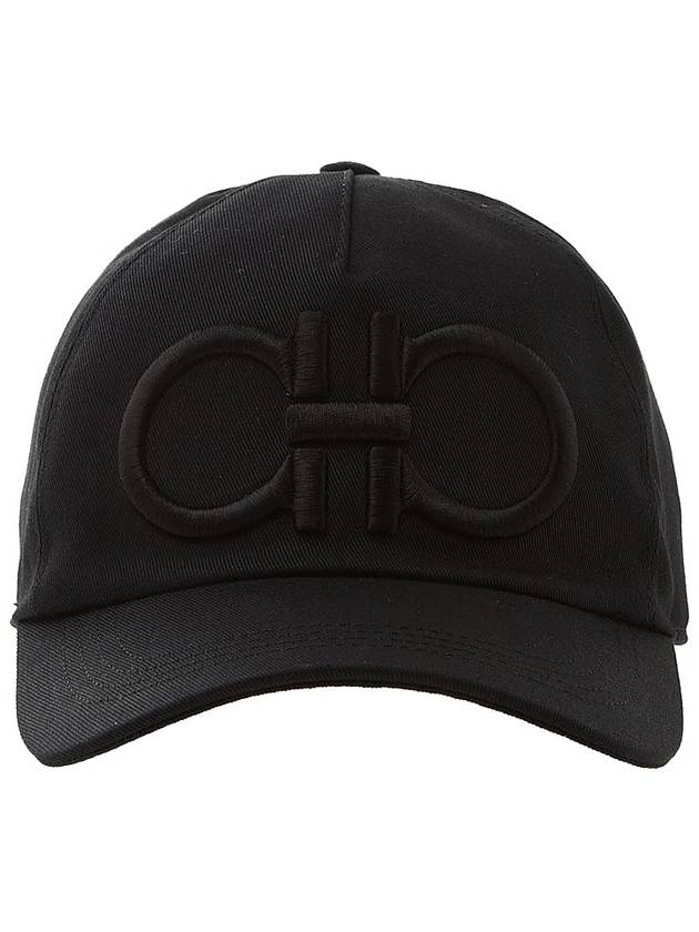 Gancini Logo Base Ball Cap Black - SALVATORE FERRAGAMO - BALAAN 3