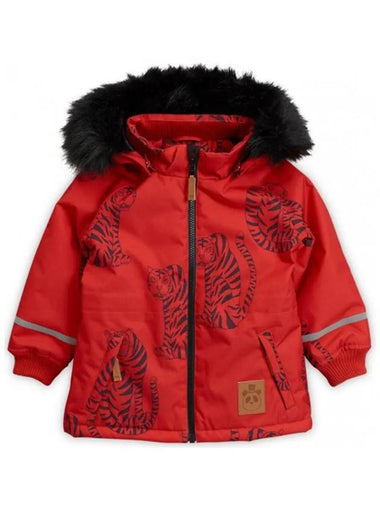 Kids Tiger Red Parka Jacket 19710116 42 - MINI RODINI - BALAAN 1