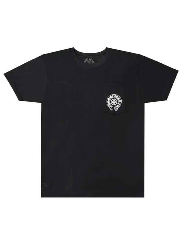 Los Angeles Horseshoe Short Sleeve T-Shirt Black - CHROME HEARTS - BALAAN 1