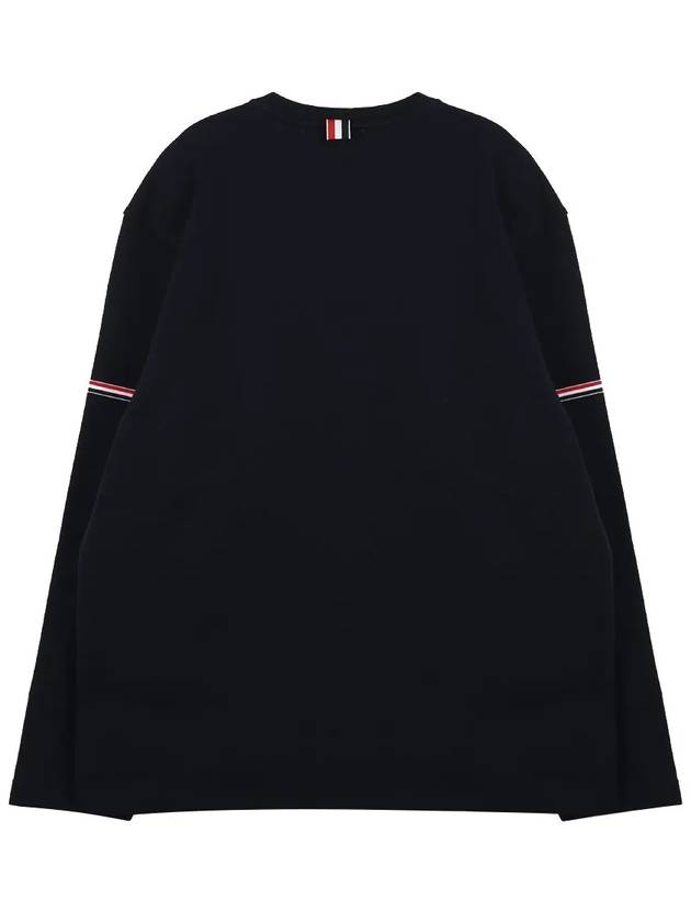 Cotton Rugby Long Sleeve T-Shirt Navy - THOM BROWNE - BALAAN 3