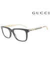 Square Crystal Transparent Eyeglasses Black - GUCCI - BALAAN.